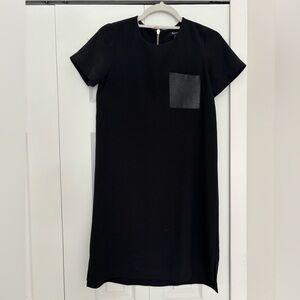 Madewell Black Short Sleeve Dress with Pocket